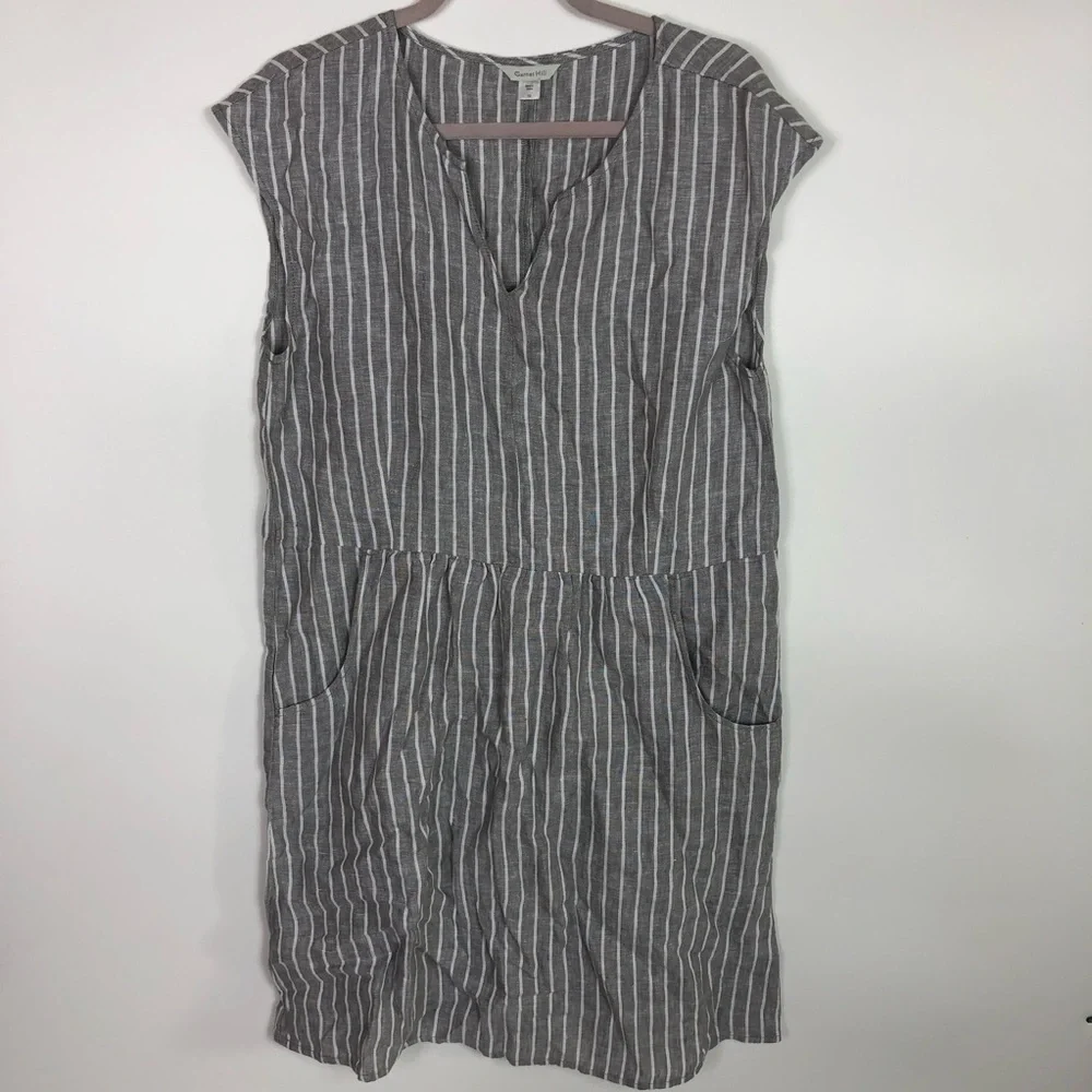 Garnet hill linen dress with pockets